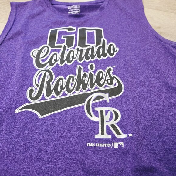 Youth Kids Purple Sleeveless Tank Top Colorado Rockies Baseball MLB SZ XL - Picture 2 of 4